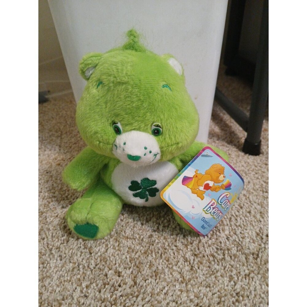 Vintage 2004 Care Bears Good Luck Bear Shamrock 13" Plush Stuffed Animal Nanco‎